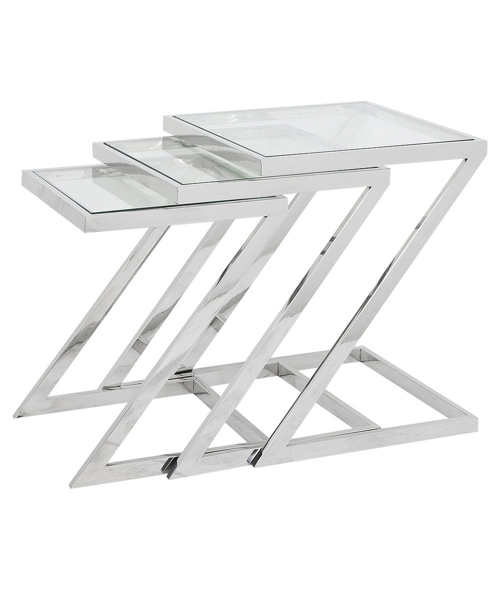 white chrome nest of tables