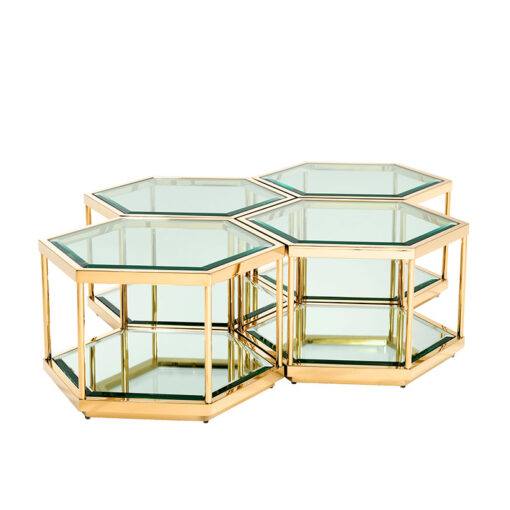 Eichholtz Gold Sax Set of 4 Coffee Tables